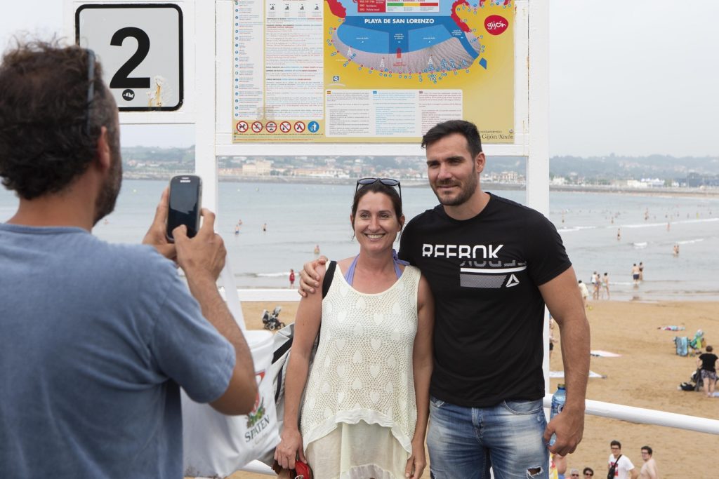 Gijon. 06/08/2018. Saul Cravioto (piragüista) Pregonero de las fiestas de Begoña. Foto: Daniel Mora.