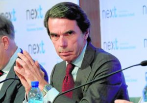 -FOTODELDIA- GRAF4104. MADRID, 05/06/2018.- El expresidente del Gobierno José María Aznar, durante la presentación del libro "No hay ala oeste en la Moncloa", del escritor Javier Zarzalejos, donde ha comentado la situación política actual y los últimos acontecimientos ocurridos en los últimos meses. EFE/Kiko Huesca